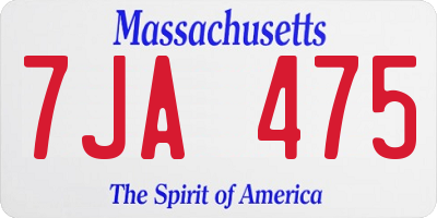 MA license plate 7JA475