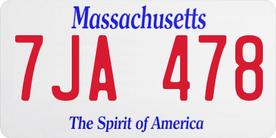 MA license plate 7JA478