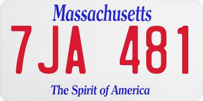MA license plate 7JA481
