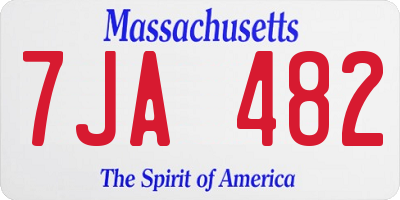 MA license plate 7JA482
