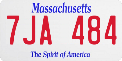 MA license plate 7JA484