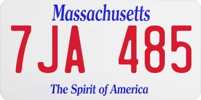 MA license plate 7JA485