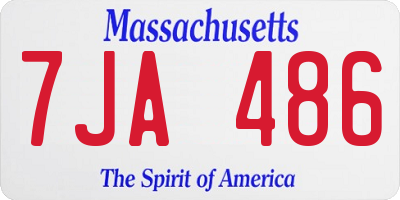 MA license plate 7JA486