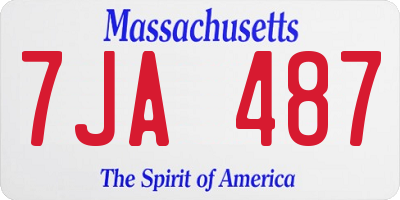 MA license plate 7JA487