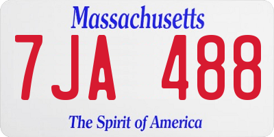 MA license plate 7JA488