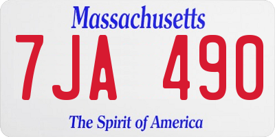 MA license plate 7JA490