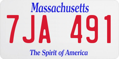 MA license plate 7JA491