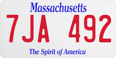MA license plate 7JA492