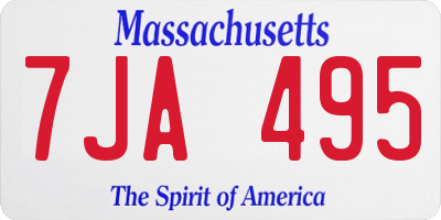 MA license plate 7JA495