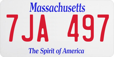 MA license plate 7JA497