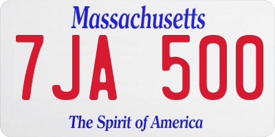 MA license plate 7JA500