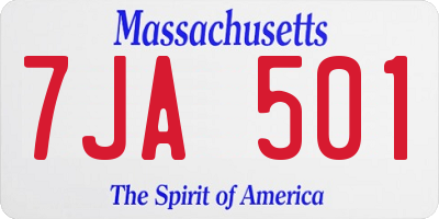 MA license plate 7JA501