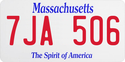 MA license plate 7JA506