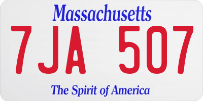 MA license plate 7JA507