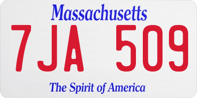 MA license plate 7JA509