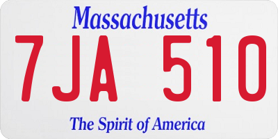 MA license plate 7JA510