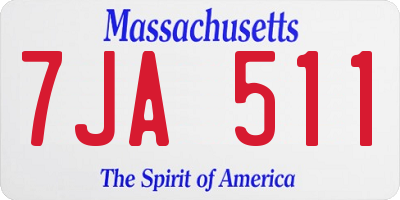 MA license plate 7JA511