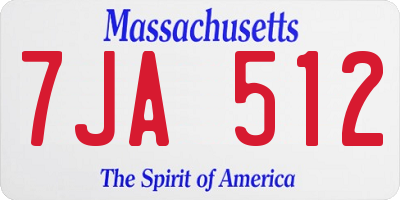 MA license plate 7JA512