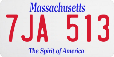 MA license plate 7JA513