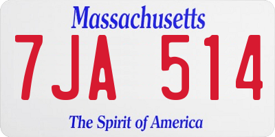 MA license plate 7JA514