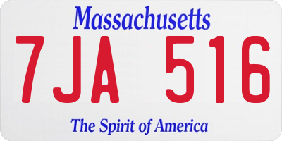 MA license plate 7JA516