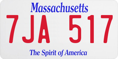 MA license plate 7JA517