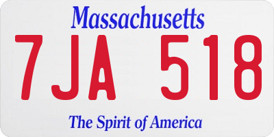 MA license plate 7JA518