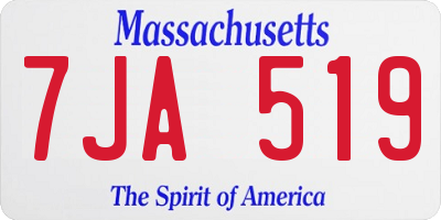 MA license plate 7JA519