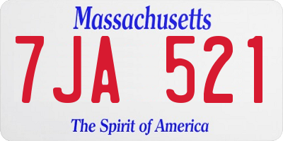MA license plate 7JA521