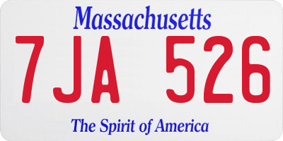 MA license plate 7JA526