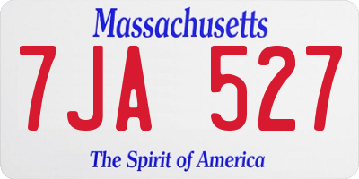 MA license plate 7JA527