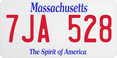 MA license plate 7JA528