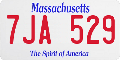 MA license plate 7JA529