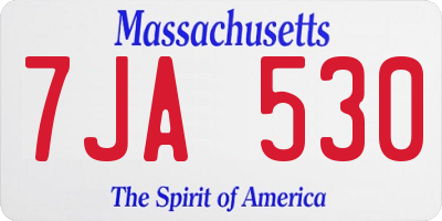 MA license plate 7JA530