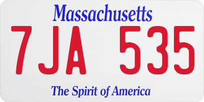 MA license plate 7JA535