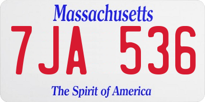 MA license plate 7JA536