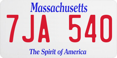 MA license plate 7JA540