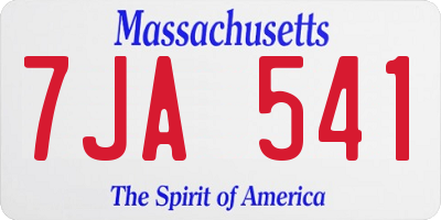 MA license plate 7JA541