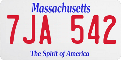 MA license plate 7JA542