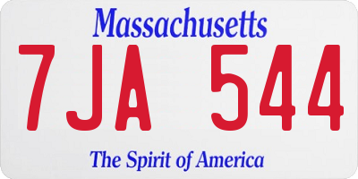 MA license plate 7JA544