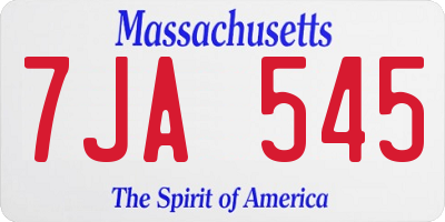 MA license plate 7JA545