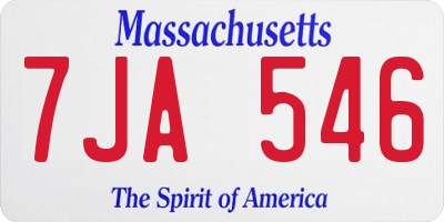 MA license plate 7JA546