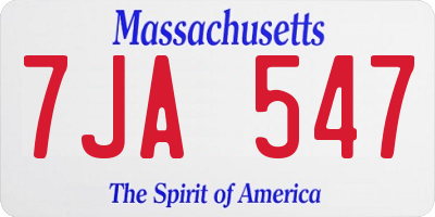 MA license plate 7JA547