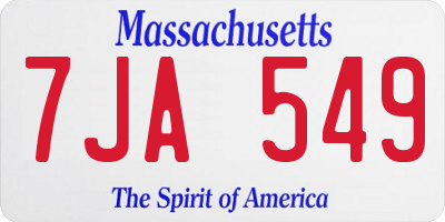 MA license plate 7JA549