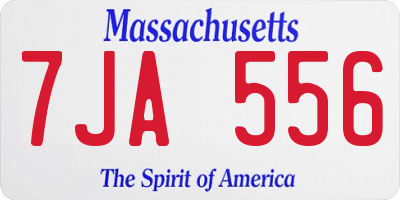 MA license plate 7JA556