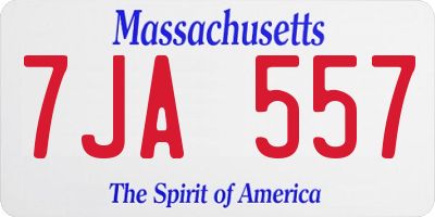 MA license plate 7JA557