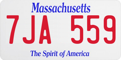 MA license plate 7JA559