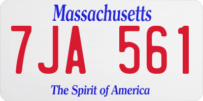 MA license plate 7JA561