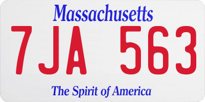MA license plate 7JA563