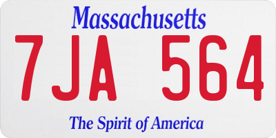 MA license plate 7JA564